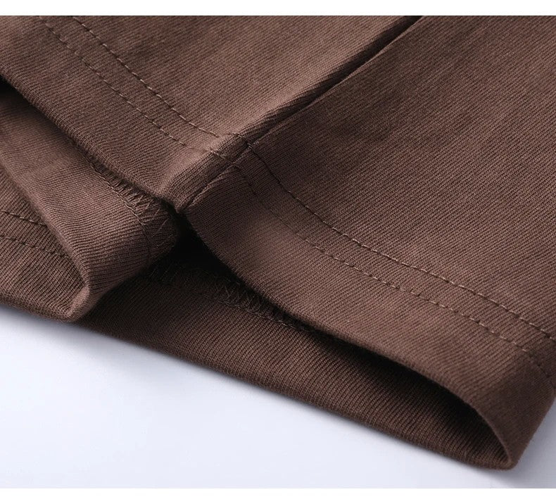 100% Pure Cotton Summer High-end Brand Men's Short Sleeve Round Neck Fashionable Style Half Sleeved Top Breathable T-shirt