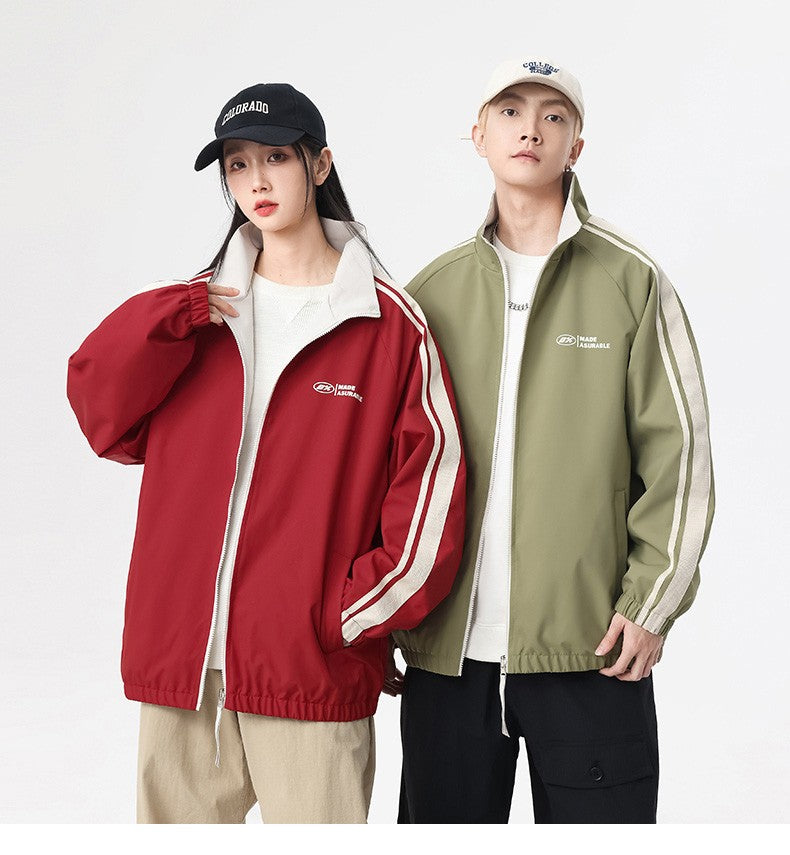 New Jacket Two-sided Long Sleeve Outdoor Men Coats Women Reversible Windproof Coats Splashproof Double-Sided Jackets Couple Top