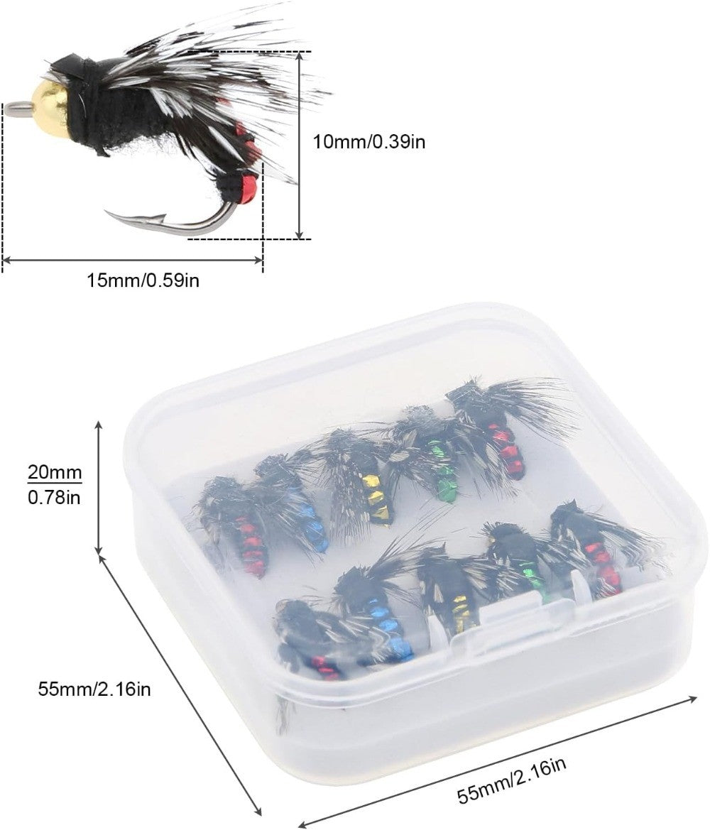 Flies Fly Fishing Lure 10/ 30/50Pcs Fishing Handmade Lures Assortment with Artificial Bait Hooks for Bass Trout Salmon