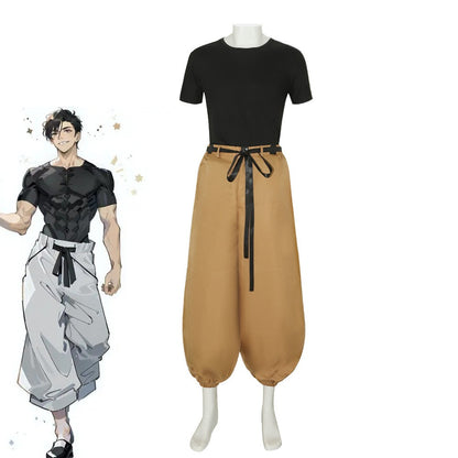Jujutsu JJK Manga Anime Fushiguro Toji Satoru Gojo Cosplay Costume Wig T-shirt Pants Rose Net Halloween Christmas stage costume