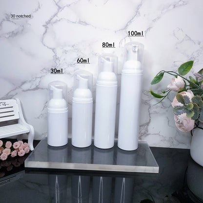 10/30/60PCS portable press mousse foam bottle, white pet plastic bottle cleansing milk bottle bottle wholesale Clean one's teeth