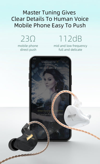 KZ EDX Wired Headset In-Ear Monitor Earbuds Earphones Detachable Cable Sport Game Noice Cancelling Headphone With Microphone