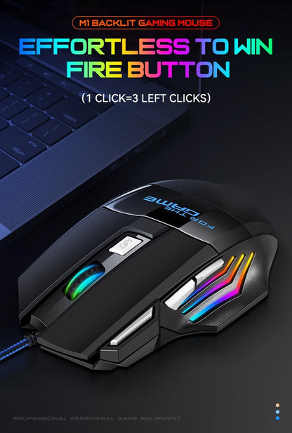 Mouse Gamer USB com Fio G6 7 Botões 5500DPI Ajustável Óptico Ergonômico E-sports para Laptop PC Xiaomi HUAWEI Samsung Pad