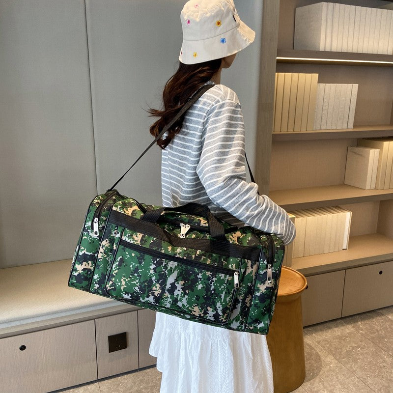 Large Capacity Camouflage Duffle Bag Travel Clothes Storage Bags Zipper Oxford Weekend Bag Thin Portable Moving Luggage Hand Bag