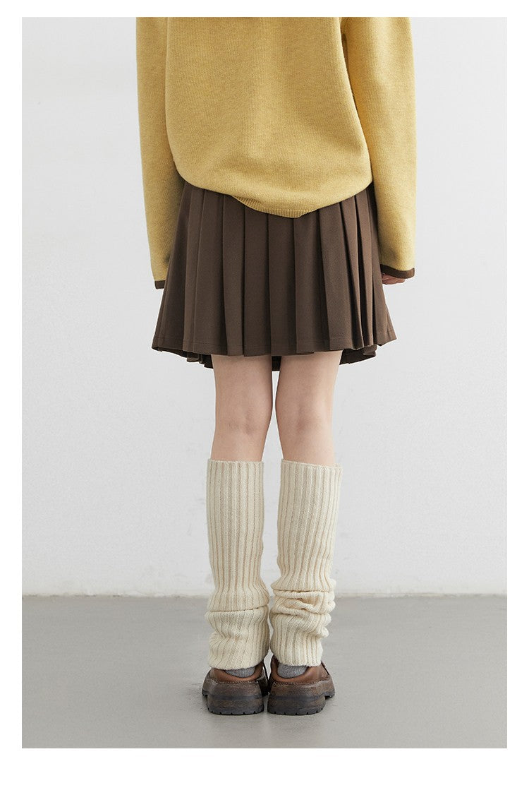 CHIC VEN Women Pleated Skirt High Waist Casual Preppy Style A-line Thick Mini Skirt for Girl Autumn Winter 2025 Ladies Clothing