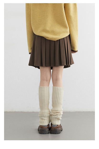 CHIC VEN Women Pleated Skirt High Waist Casual Preppy Style A-line Thick Mini Skirt for Girl Autumn Winter 2025 Ladies Clothing