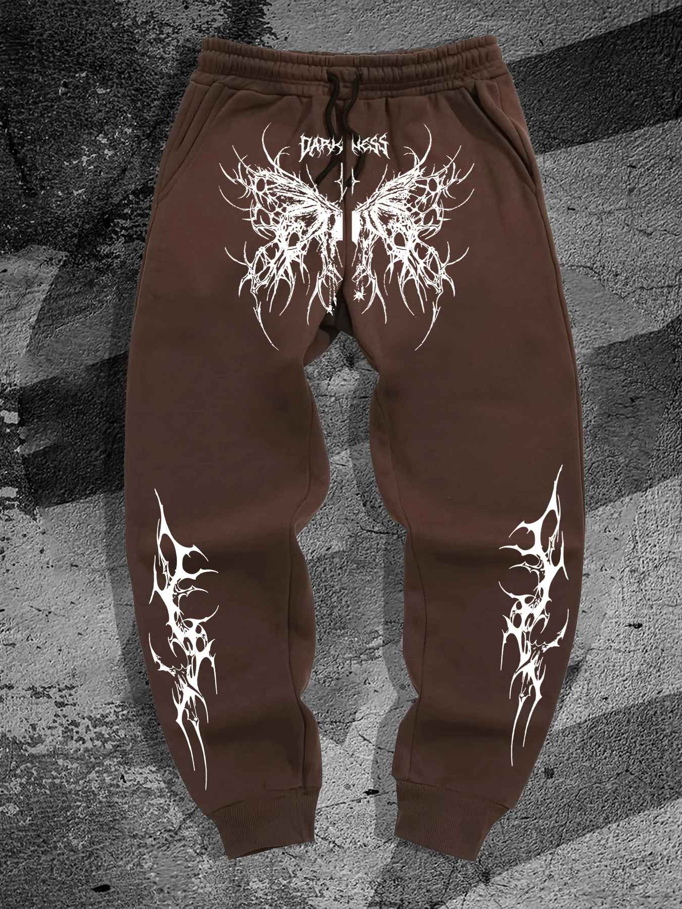 Men's Gothic pattern printed jogger geometric design - elastic waist tie casual sports pants for gym, jogging long pants S-3XL