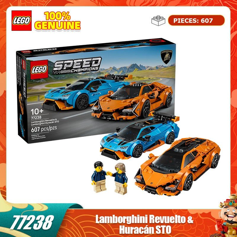 Blocos de Lego, modelos de carros esportivos Lamborghini Revuelto e Huracán, brinquedos de montar carros, presentes para crianças e adultos