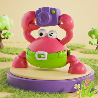 Children's Fun Crab Toys with Camera Toys Simulation Crab Crawling Baby Crawling Chain Toys Toddler Interactive Montessori Toys