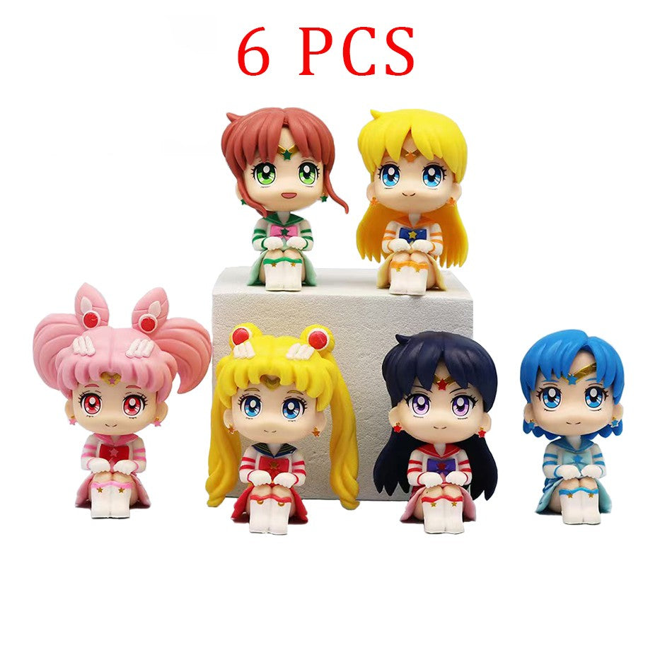 7cm Boneco de Anime de Sailor Moon Tsukino Usagi/Chibiusa/Kino Makoto Boneco de Ação Sailor Mars Júpiter Mercúrio Vênus Brinquedo Infantil