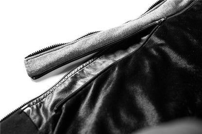 Autumn and Winter Women's Motorcycle Leather Jacket Short Hooded Detachable Hood Jacket Slim Fit Plus Suede Leather Jacket Women