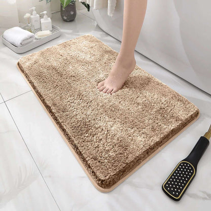 Tapete de chão de banheiro arredondado e espesso, tapete absorvente para banheira, material de pelúcia, tapete antiderrapante para os pés, capacho de entrada, banheiro