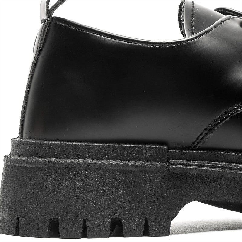 Thick Sole Formal Black Men Leather Shoes Luxury Brand Designer Platform Casual Shoes Wedding Dress Oxfords Shoes Men Work Shoes