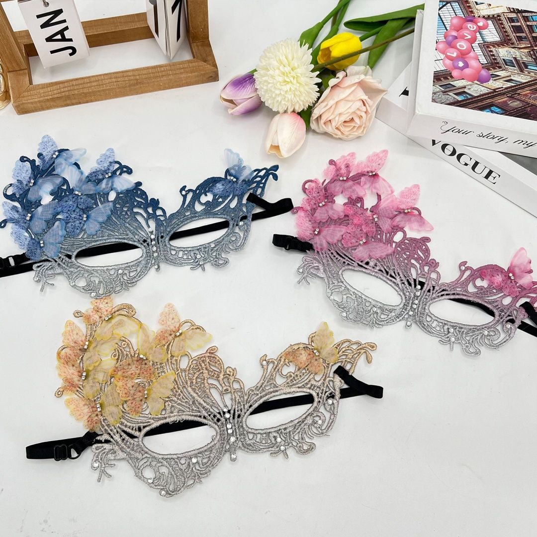 Butterfly Masquerade Mask Lightweight Gradient Party Mask Lace Half Face Mask Delicate For Birthday Party Wedding Costume Party