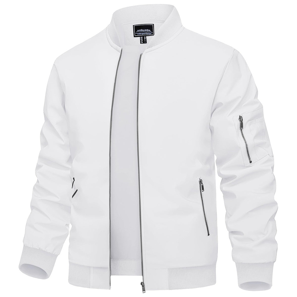 TACVASEN Men's Bomber Jacket Summer Autumn Thin Lightweight Casual Windbreaker Multi-pockets Full Zip Up Varsity Baseball Jacket