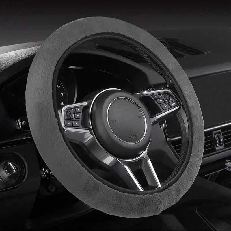 Plush Warm Winter Car Steering Wheel Cover, Universal Fluffy Warm Winter Steering Wheel Protector, Elastic Anti-Slip Car Steerin