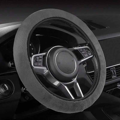 Plush Warm Winter Car Steering Wheel Cover, Universal Fluffy Warm Winter Steering Wheel Protector, Elastic Anti-Slip Car Steerin