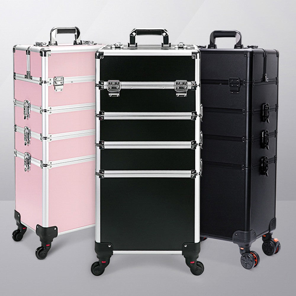 Cosmetic Case Rolling Luggage Makeup Train Trolley Large Capacity Suitcase with Lock Swivel Wheels For Salon Barber Manicurist