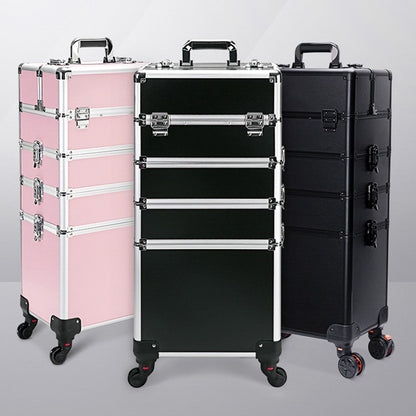 Cosmetic Case Rolling Luggage Makeup Train Trolley Large Capacity Suitcase with Lock Swivel Wheels For Salon Barber Manicurist