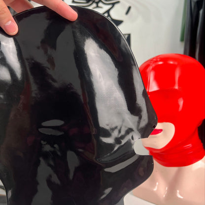 Red Microporous Rubber Stretch Hood Costume Head Mask