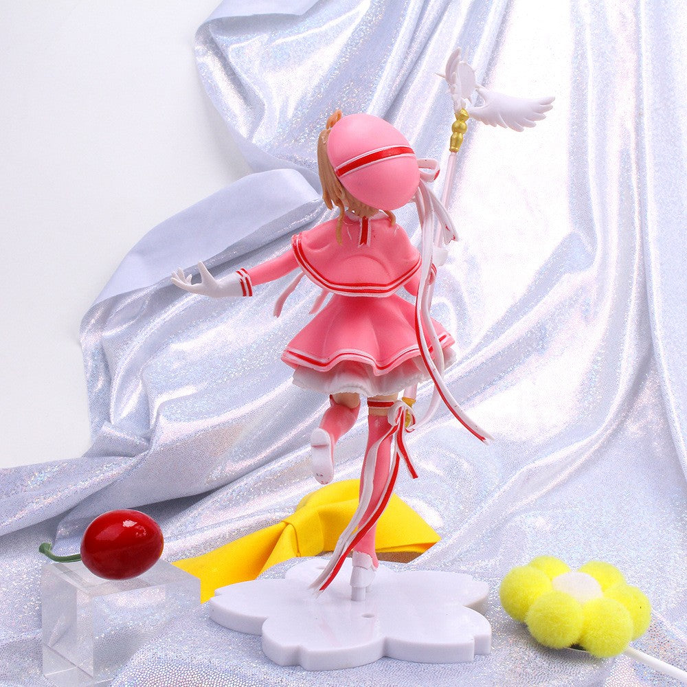 22CM Anime Card Captor Sakura Clear Card-hen Kinomoto Sakura Boneco de Ação em Pé Brinquedo Presente Colecionável