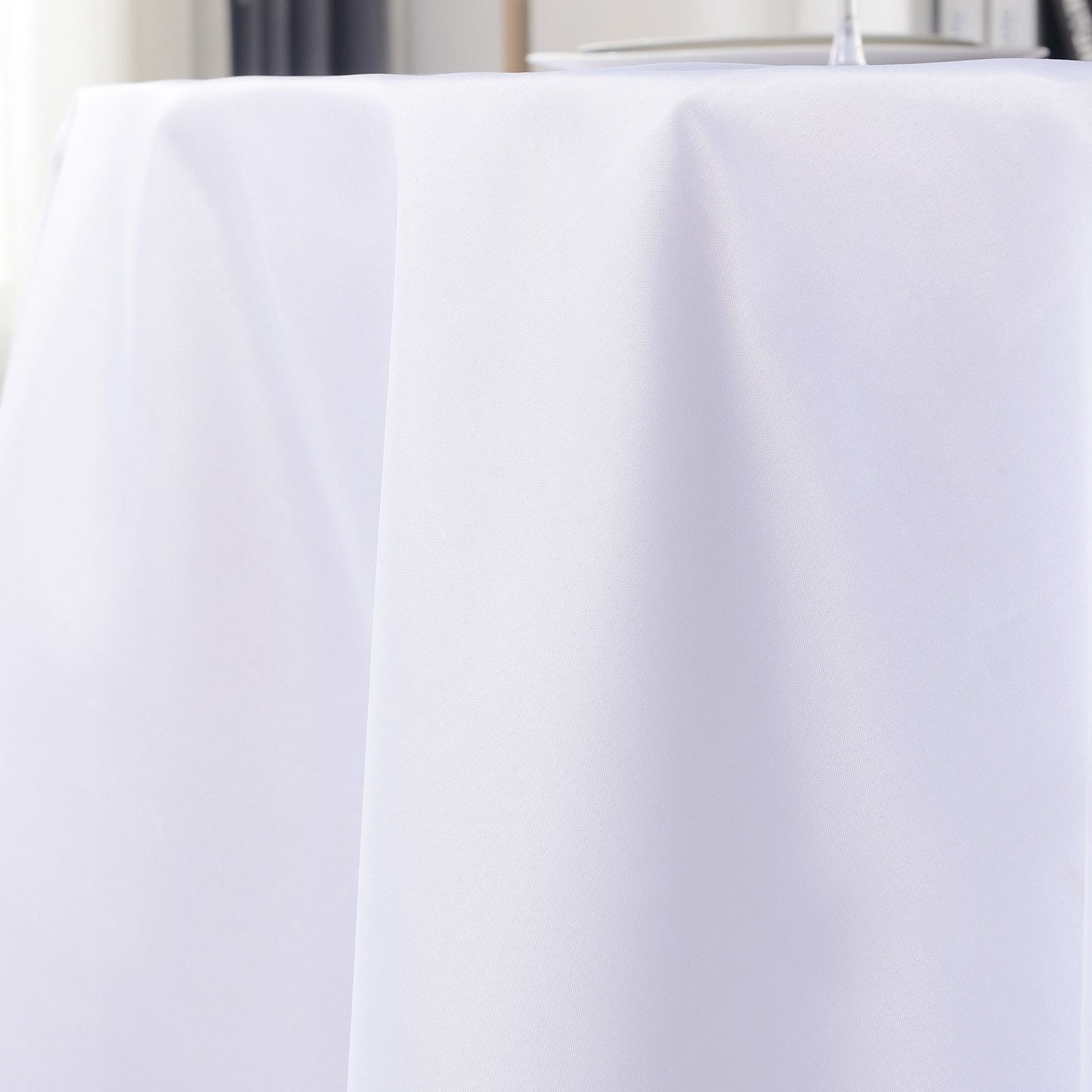 Round Tablecloths White Wedding Table Cloth Satin Solid Color Table Covers Hotel Wedding Birthday Dining Table Decoration