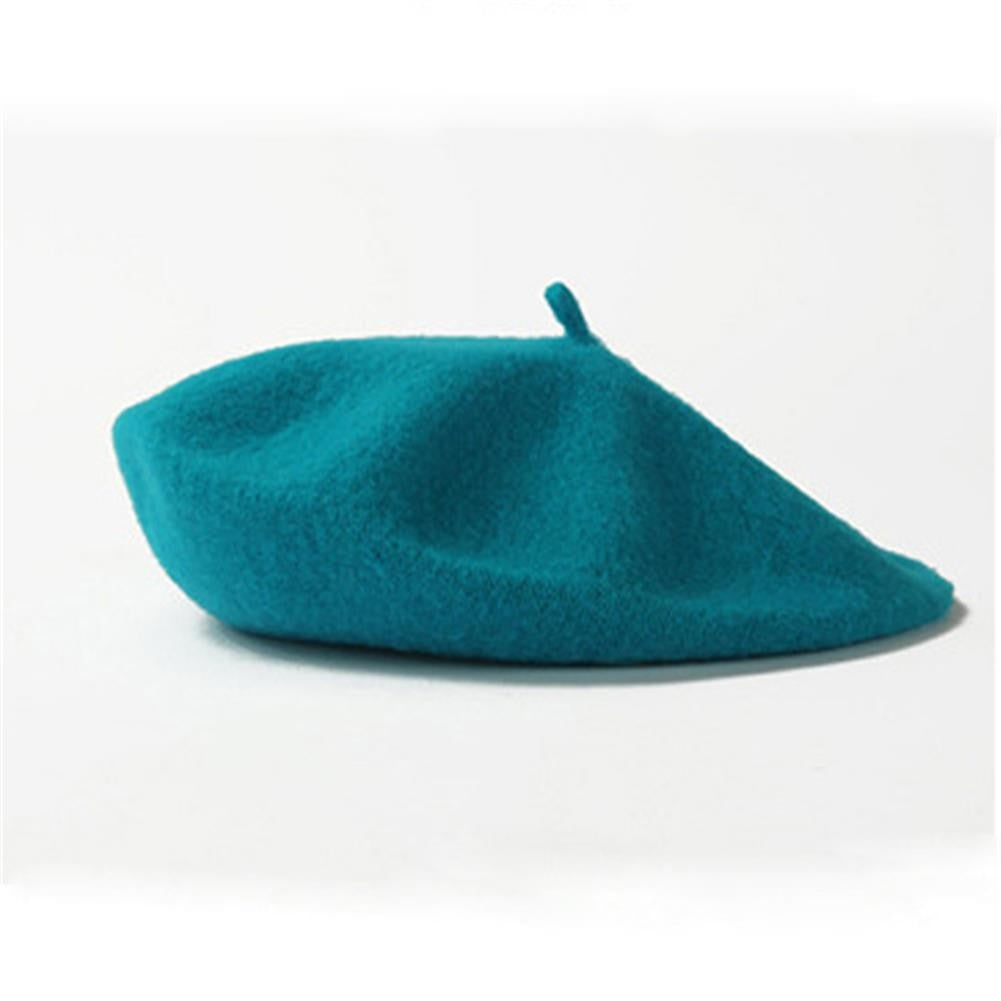 Women Girls Warm Wool Berets Hat Solid Color Retro Plain Cap All Matched Elegant French Artist Hat Lady Women Wool Berets