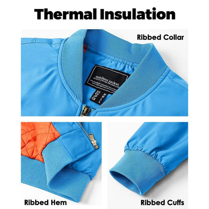 MAGCOMSEN Men's Aviator Jackets Thick Warm Orange Lining Bomber Jackets Fall Winter Casual Windproof Coats