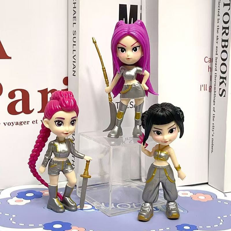 New 10cm 6pcs Random Blind Box Anime K-Pop D-emon H-unters Girl Group RUMI MIRA ZOEY Figure Action Pvc Models Toy Ornament Gifts