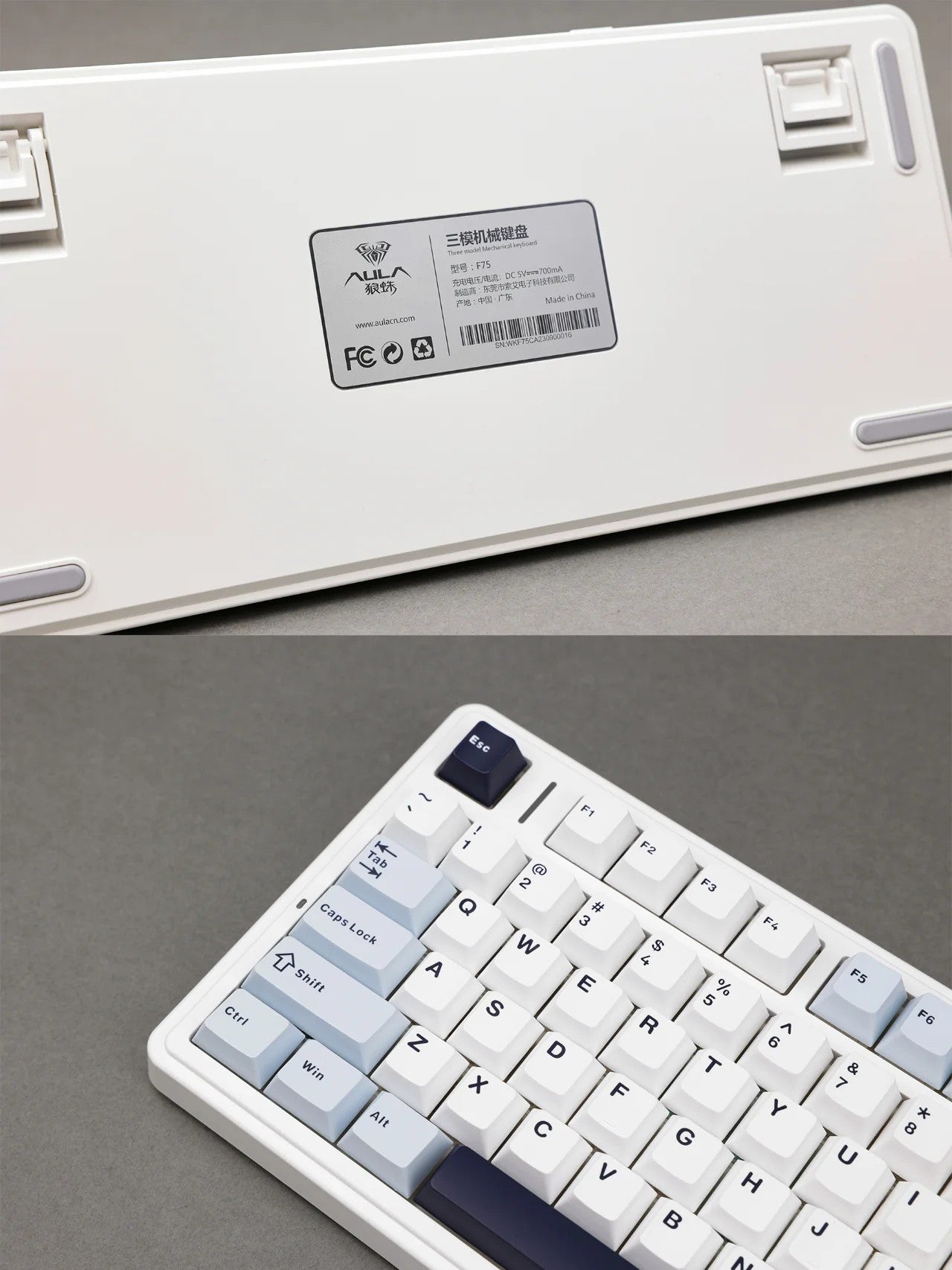 Teclado Mecânico AULA F75 Com Fio/Sem Fio 2.4G/Bluetooth RGB PBT Layout 75% Perfil OEM Gasket Personalizado Teclado Gamer de PC