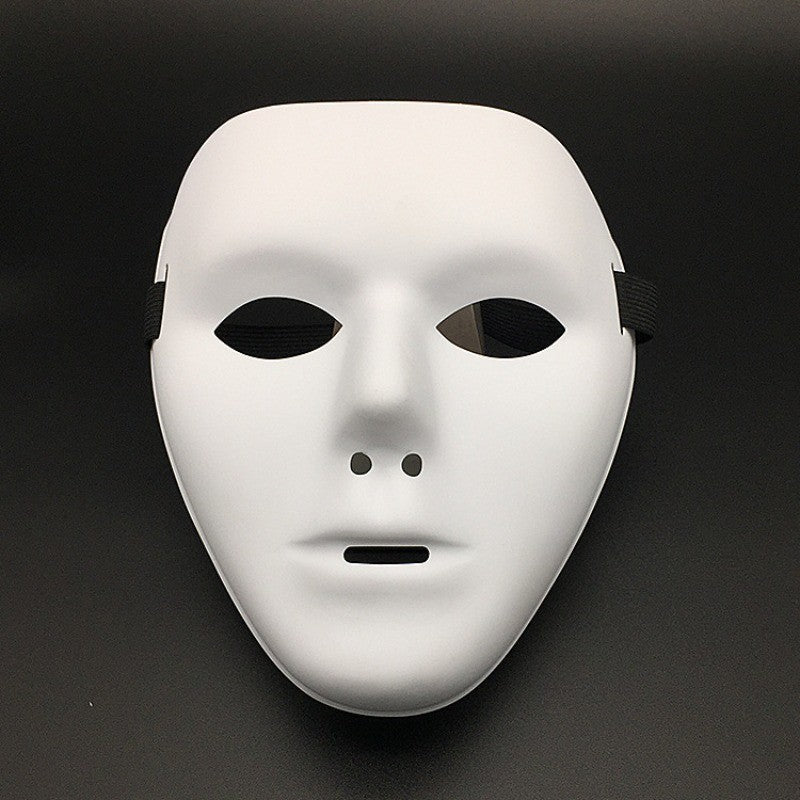 Halloween Props Masquerade Performance Full Face Mask Hand-painted White Street Dance Adult Eye Mask Death Clown Black Gold