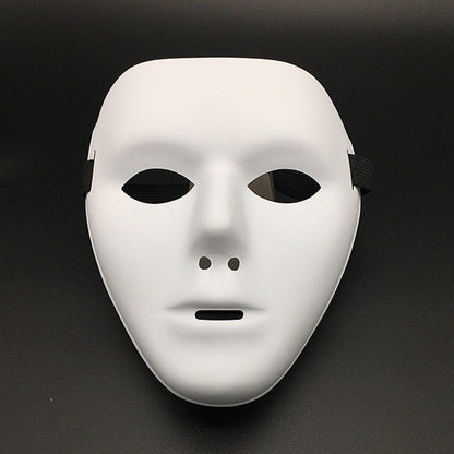 Halloween Props Masquerade Performance Full Face Mask Hand-painted White Street Dance Adult Eye Mask Death Clown Black Gold