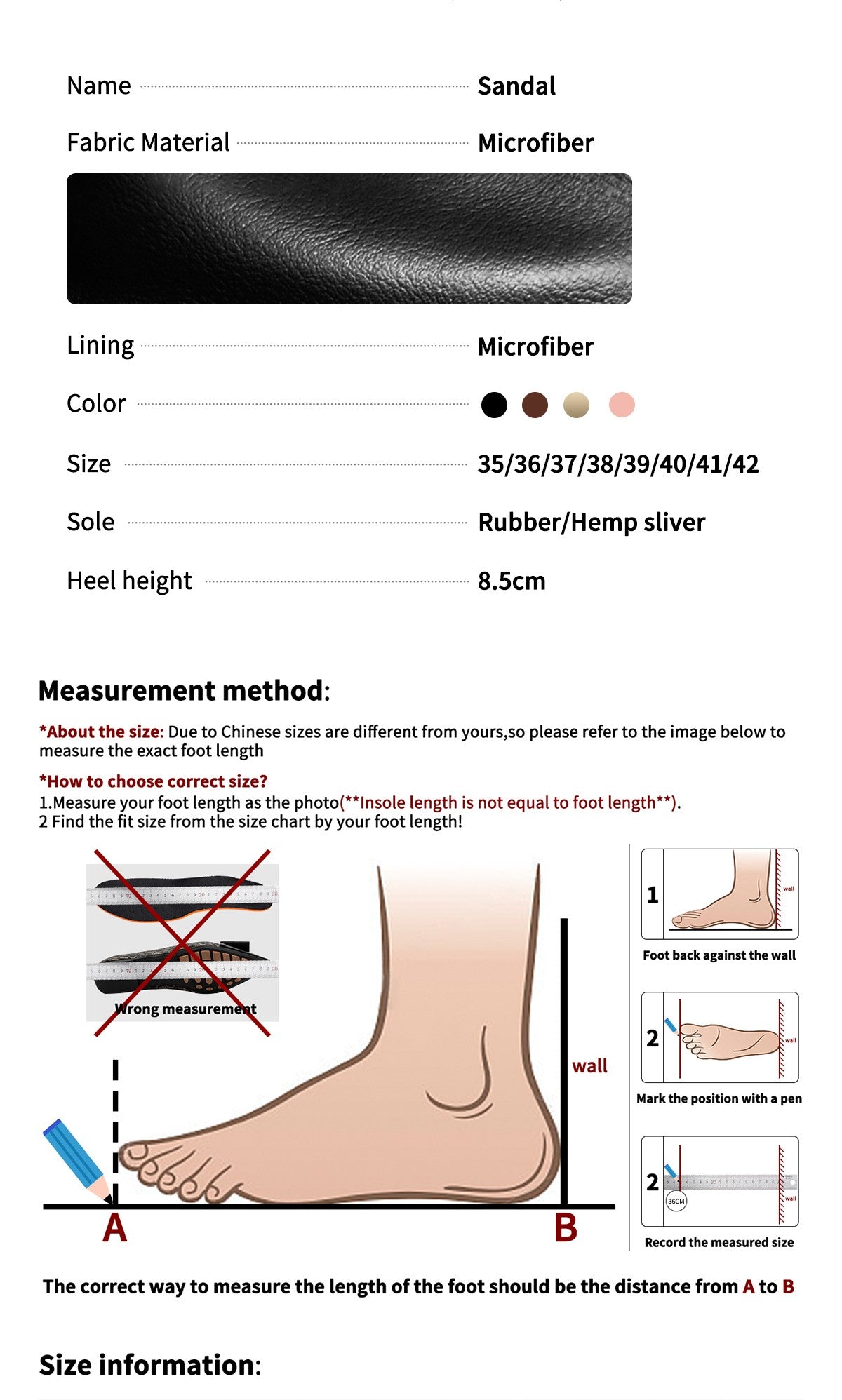 Women's Sandals Black Comfortable Wedge Platform Shoes Hand Woven High Heels