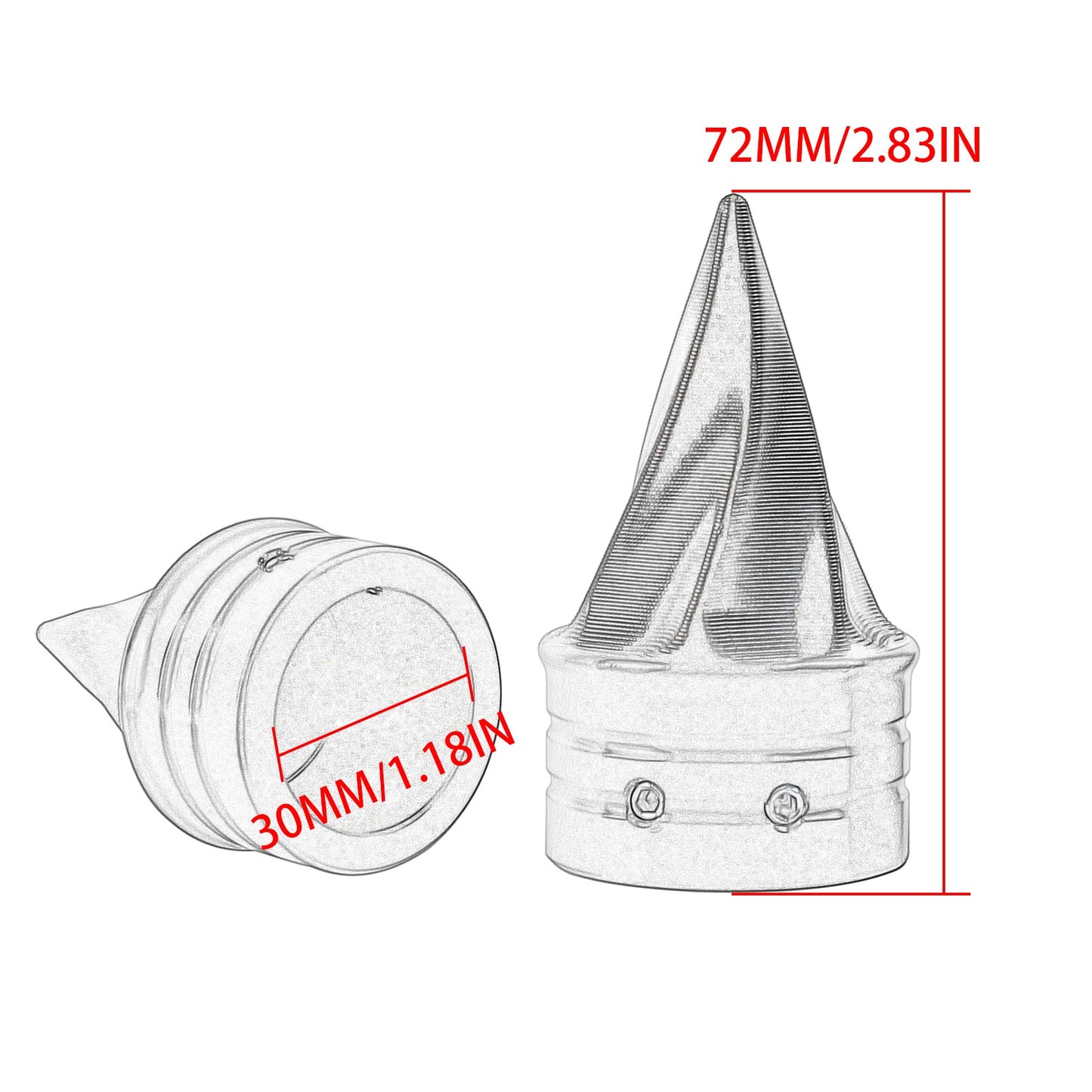 Porcas da extremidade do eixo dianteiro torcido da motocicleta Tampas do eixo pontiagudas Adequadas para Harley Touring Sportster Dyna Street Glide Road King Road Glide