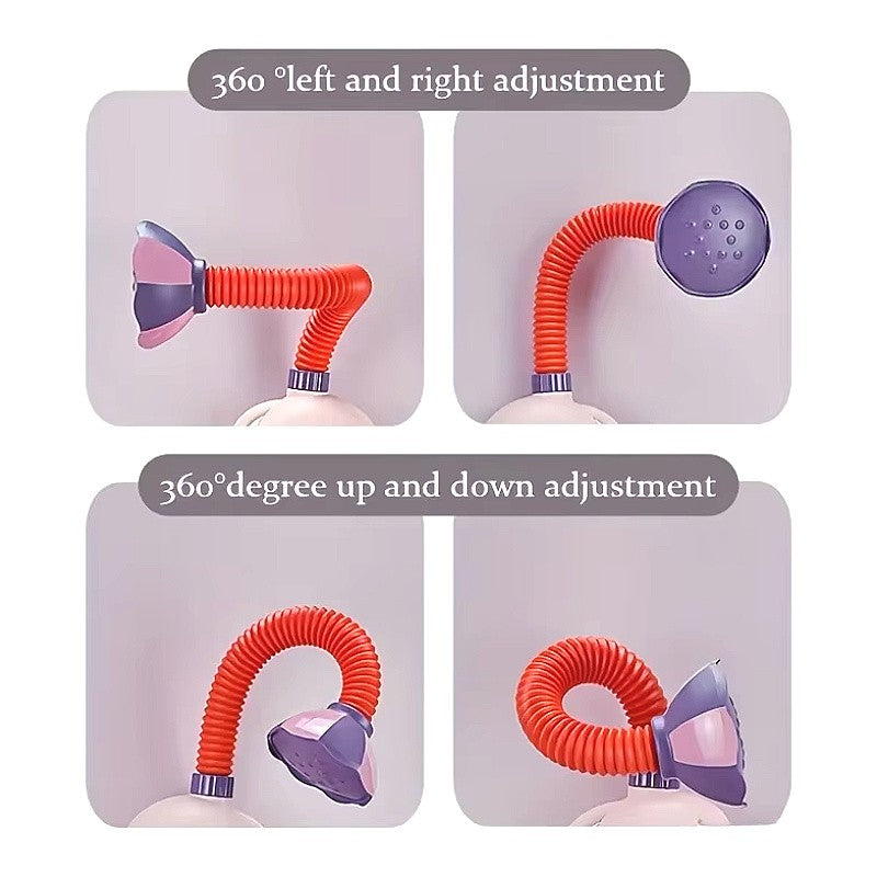 1Set Cartoon Cute Little Elephant Electric Shower, 360°Jet Water Wash Head, Baby Bath Sprayer, Bathroom Fun Water Play Toy