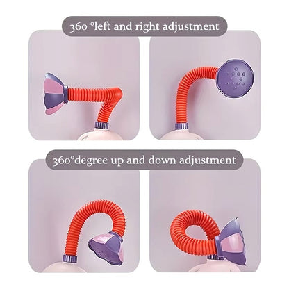 1Set Cartoon Cute Little Elephant Electric Shower, 360°Jet Water Wash Head, Baby Bath Sprayer, Bathroom Fun Water Play Toy