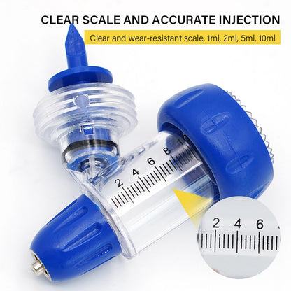 Seringa Veterinária Automática Contínua 1/2/5/10Ml Injetor de Vacina Ajustável para Animais Acessórios de Injeção para Gado Ovinos Bovinos