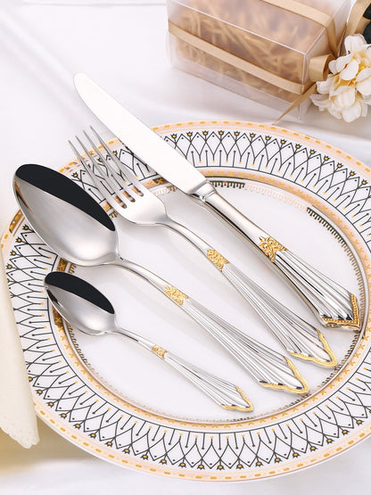 Conjunto com 6 Facas de Mesa Royal Polido Espelhado Apropriado para Máquina de Lavar Louça, Uso Doméstico, Cozinha e Bar