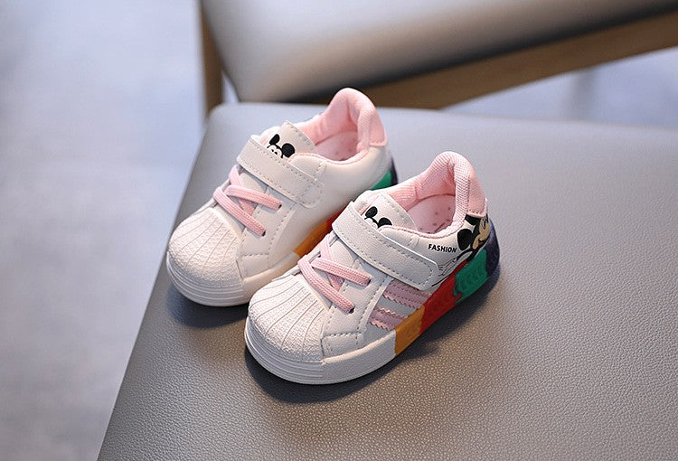 Spring And Autumn Boys And Girls Baby Walking Shoes Soft Sole Board Shoes Children's Single Shoes Anti Slip And Breathable Sneak