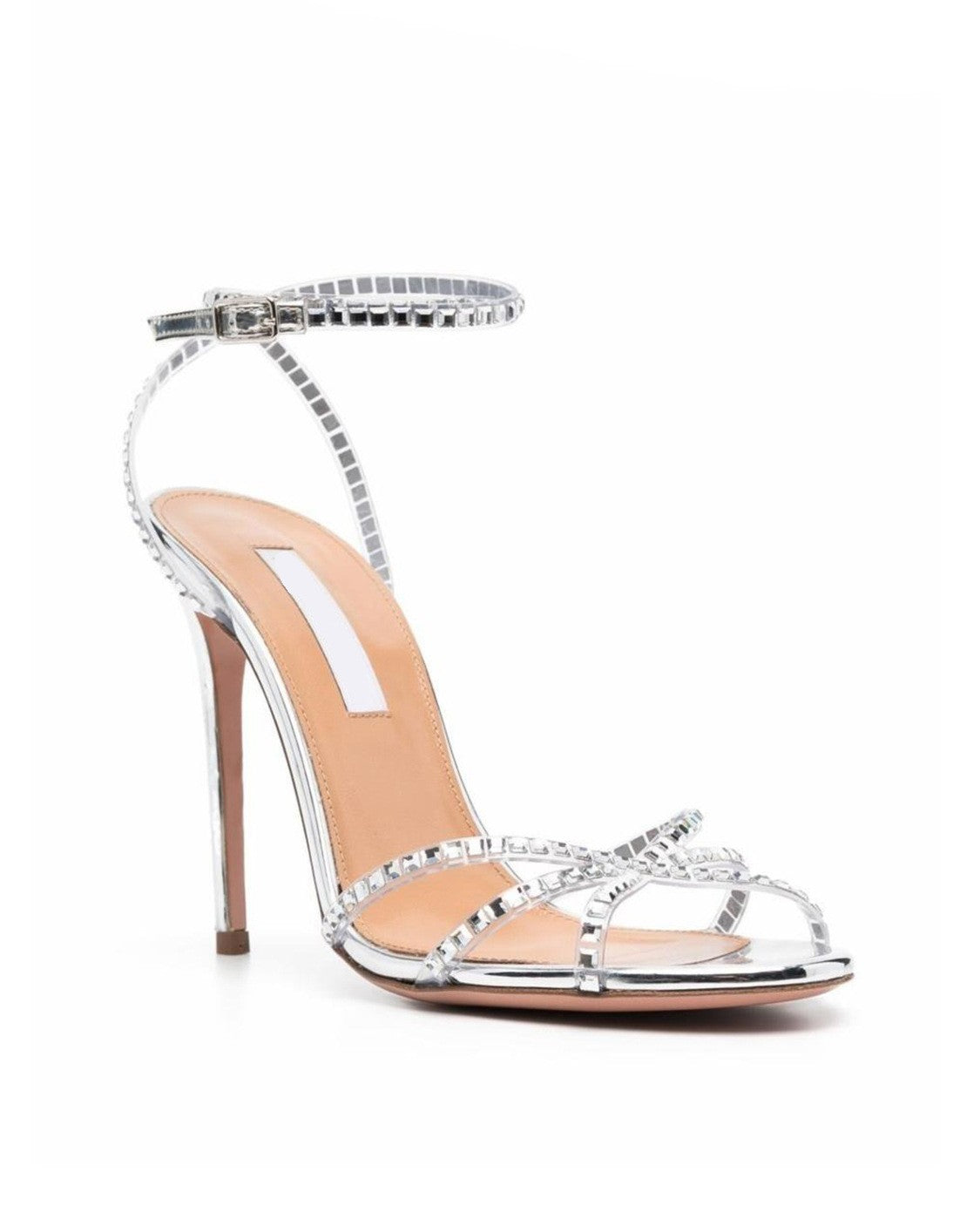 Luxury Shinny Crystal Diamond Stiletto High Heel Sandals Female Blue Buckle Ankle Strap Sandal Shoes Party Belt 2025 New Summer