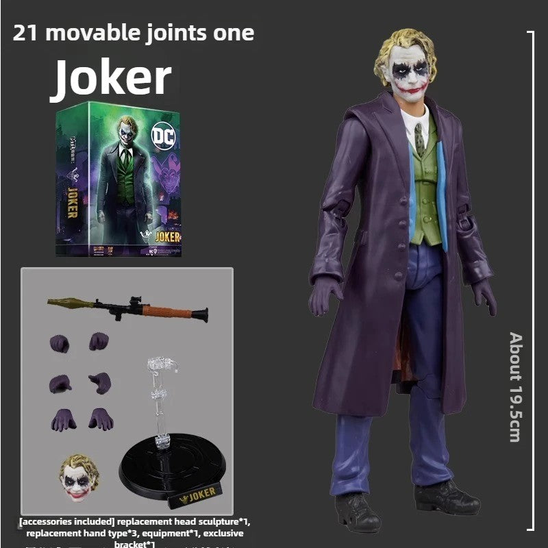 Série Original Autêntica de Colecionador DC Comics FondJoy: Bonecos de 7 polegadas Batman, Superman, Ciborgue, Arlequina, Mulher-Maravilha, Coringa