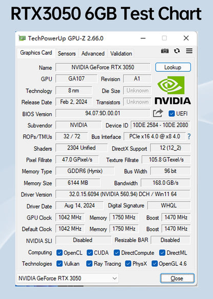 SOYO Graphics Cards RTX 3050 6G GDDR6 GPU NVIDIA PC Computer components PCI Express X16 4.0 Gaming Video Card RTX3050 New