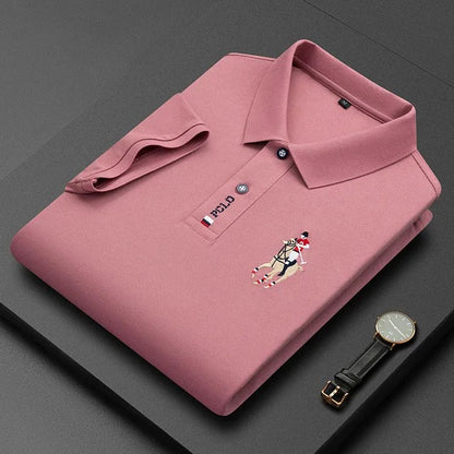 Summer New Embroidered Cotton Short Sleeved Polo Shirt for Men's Fashion, Casual, Comfortable, and Breathable T-shirt Top