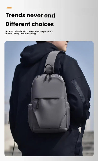 Men's Multifunctional Chest Bag with Adjustable Shoulder Straps, Suitable for Sports, Business, Travel, Commuting, Daily Outings