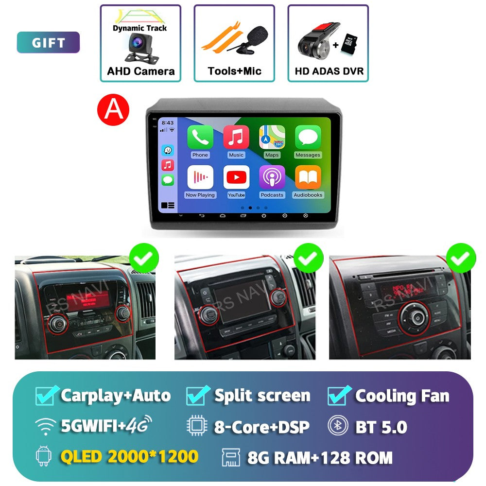 Android 15 Car Radio For Fiat Ducato Peugeot Boxer Citroen Jumper 2006 -2022 Wireless Carplay multimedia Android Auto 4G
