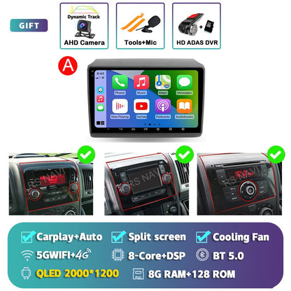 Android 15 Car Radio For Fiat Ducato Peugeot Boxer Citroen Jumper 2006 -2022 Wireless Carplay multimedia Android Auto 4G