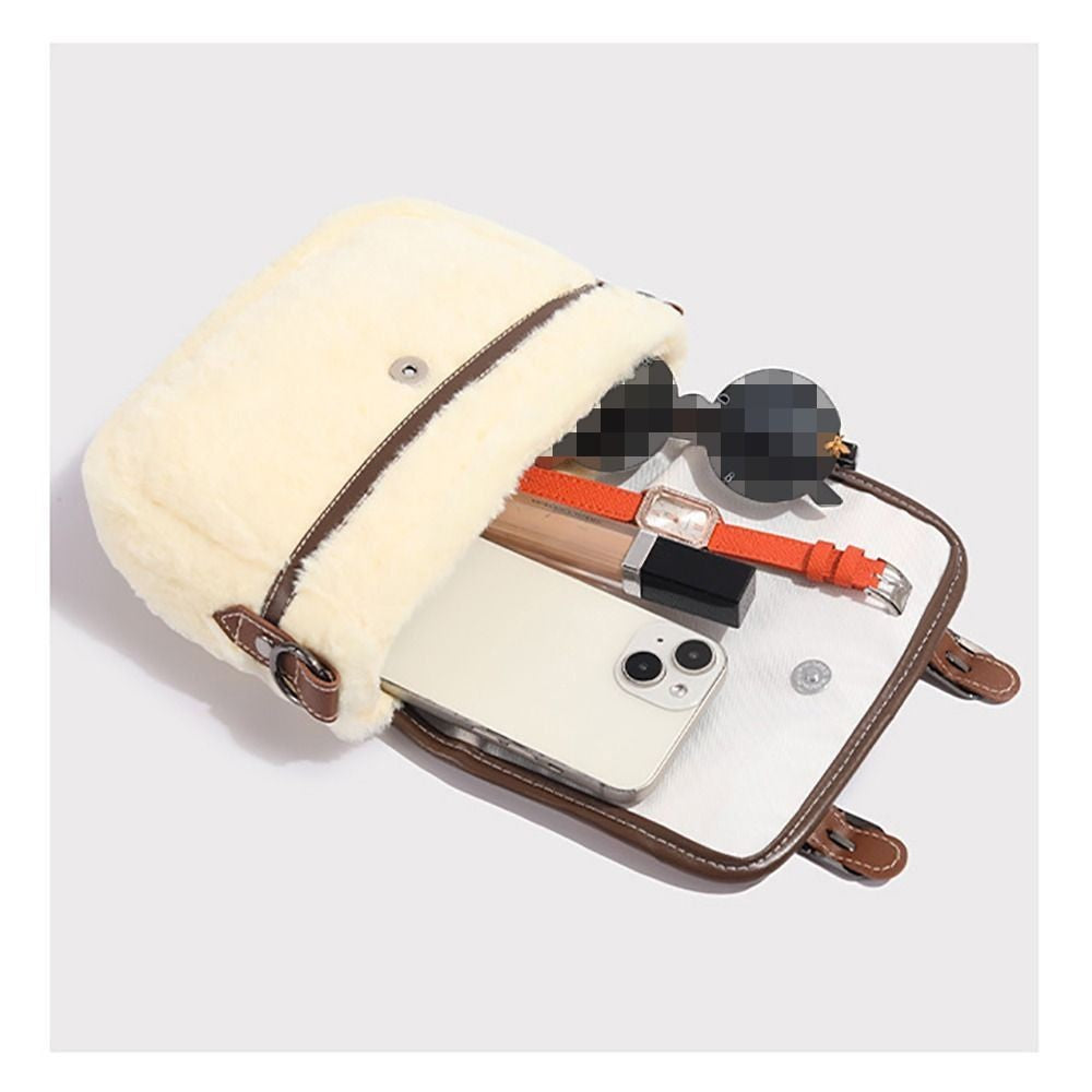 Fashion Furry Plush Kitten Handbag High Appearance Level Soft Cat Clutch Bag Adorable Crossbody Bag Girl's Gift