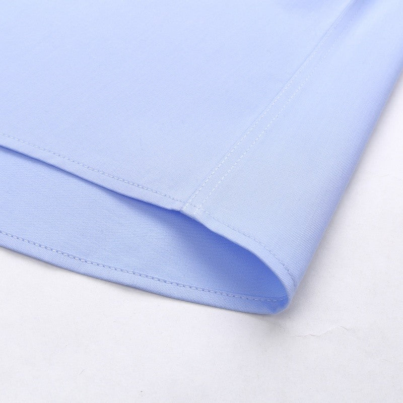 8XL Anti-Wrinkle 80% Cotton 15% Elastic Silk 5% Spandex No-Iron Business Office Soft Cozy Micro Elastic Long-sleeved Shirts Men