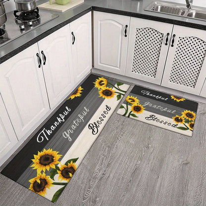 VIKAMA Kitchen, Laundry Room Floor Mats, Bathroom New Flannel Water-Resistant Soft Rug Dust-proof Toilet Treads Home Decorations