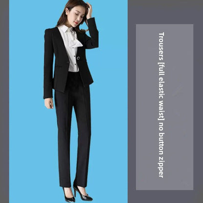Bla Straight Leg Work Pants Women's Autumn Winter Spring Profional Suit Pants Slimming Formal Long Trousers for Office